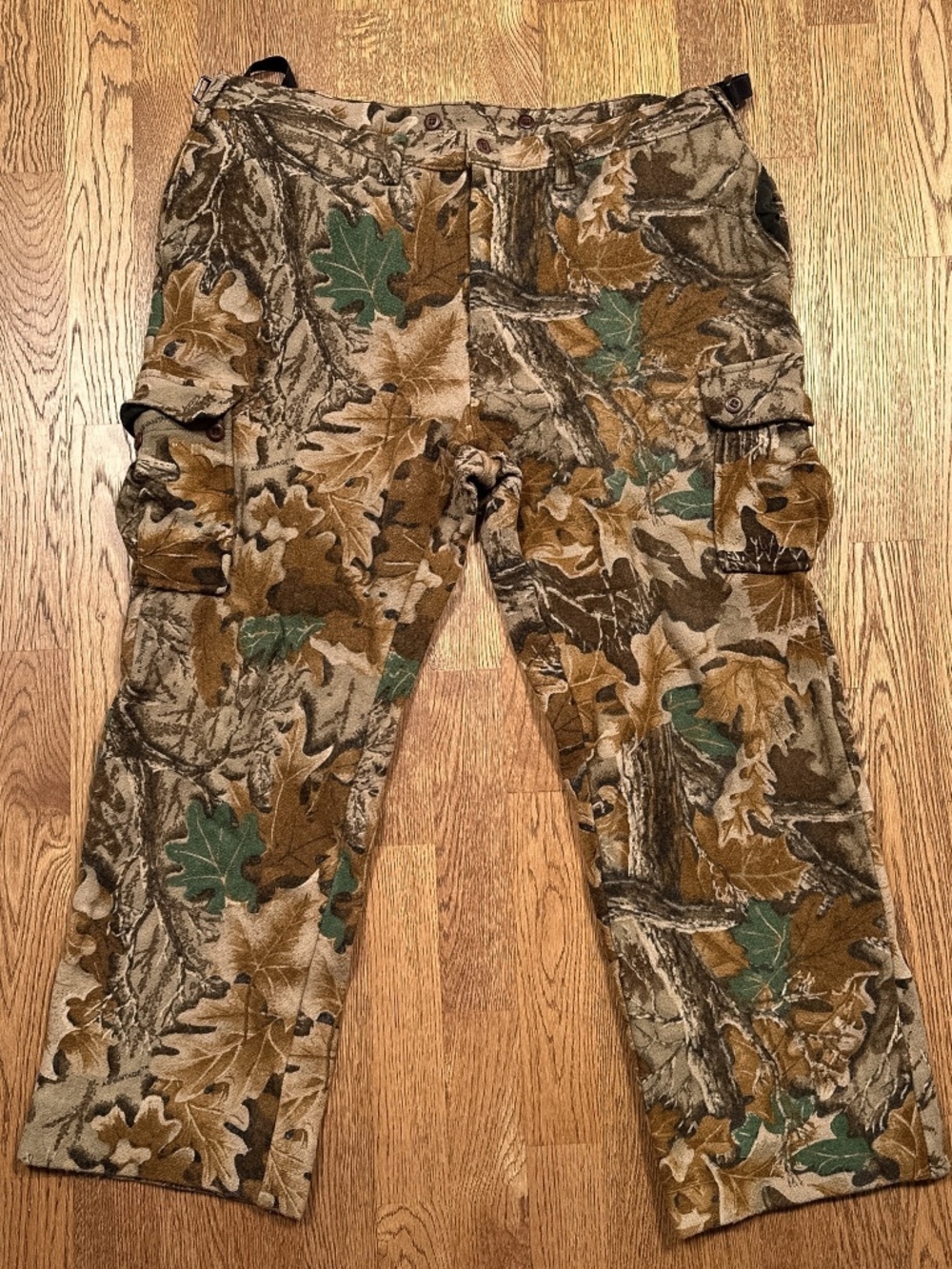 Vintage 90s Woolrich Wool Flannel Brown Camo Hunting Cargo Pants Mens XL